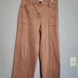High-Rise Wide Leg Utility Pants - Rust
